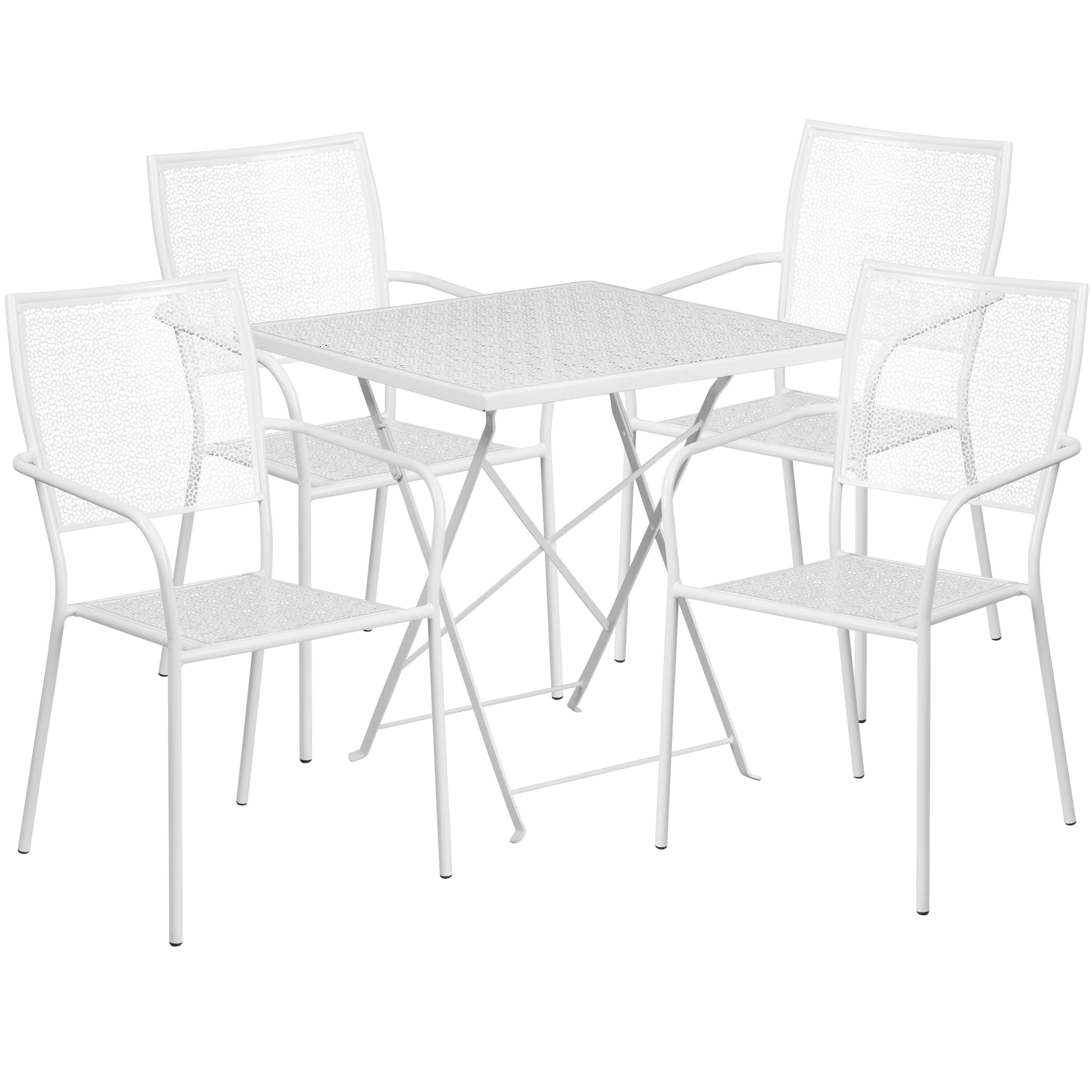 Bistro table set CUB CO 28SQF 02CHR4 WH GG FLA