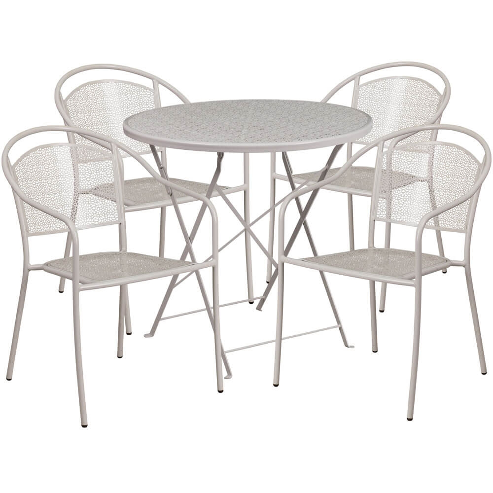 Bistro table set CUB CO 30RDF 03CHR4 SIL GG FLA