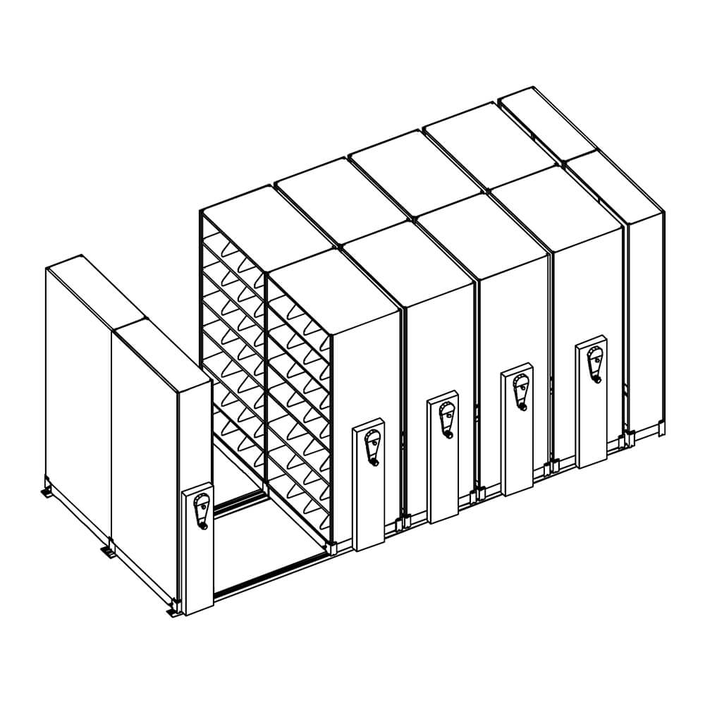 Filing systems for office high density mobile shelving