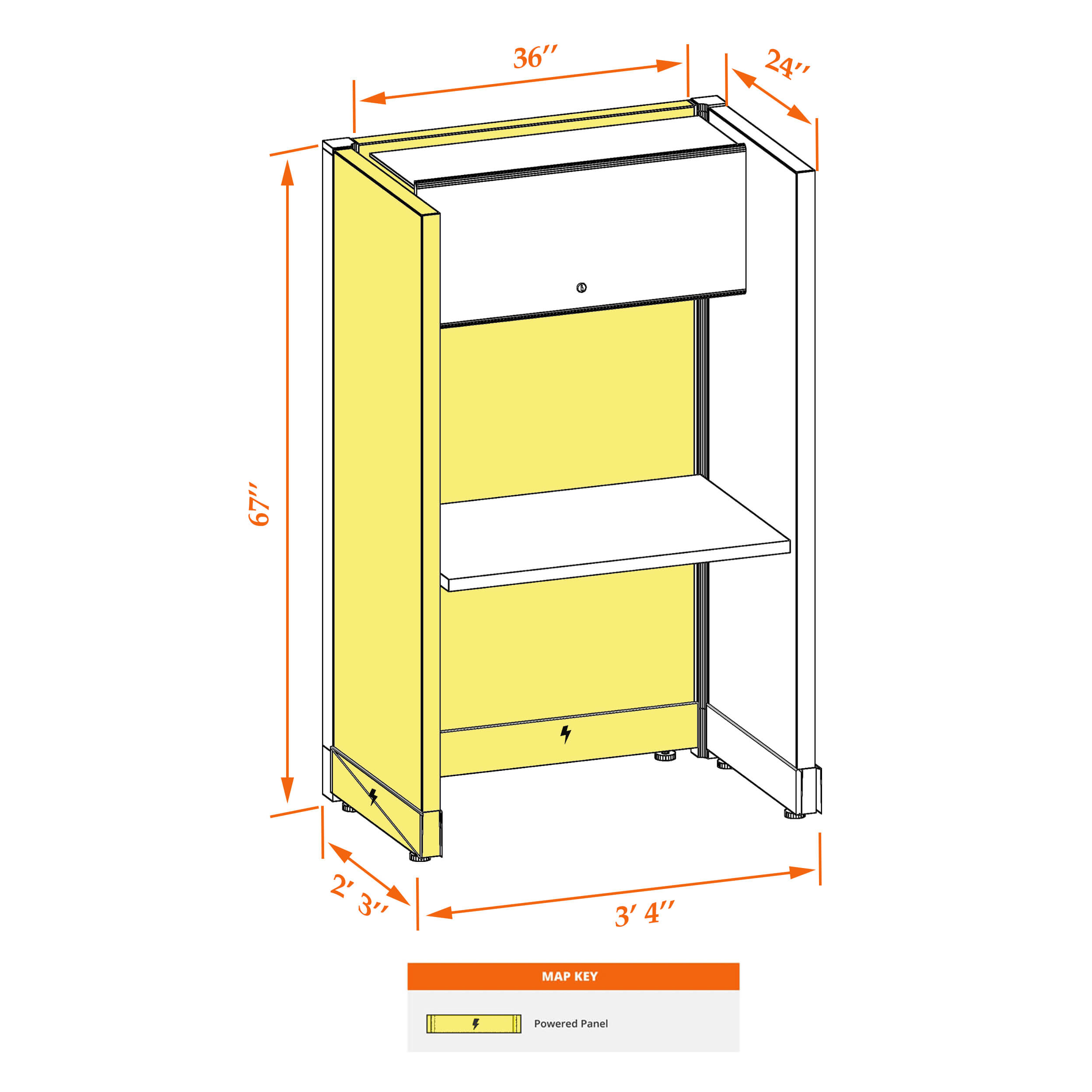 Hot desk CUB 1 67 P 23 WHT WH PSO