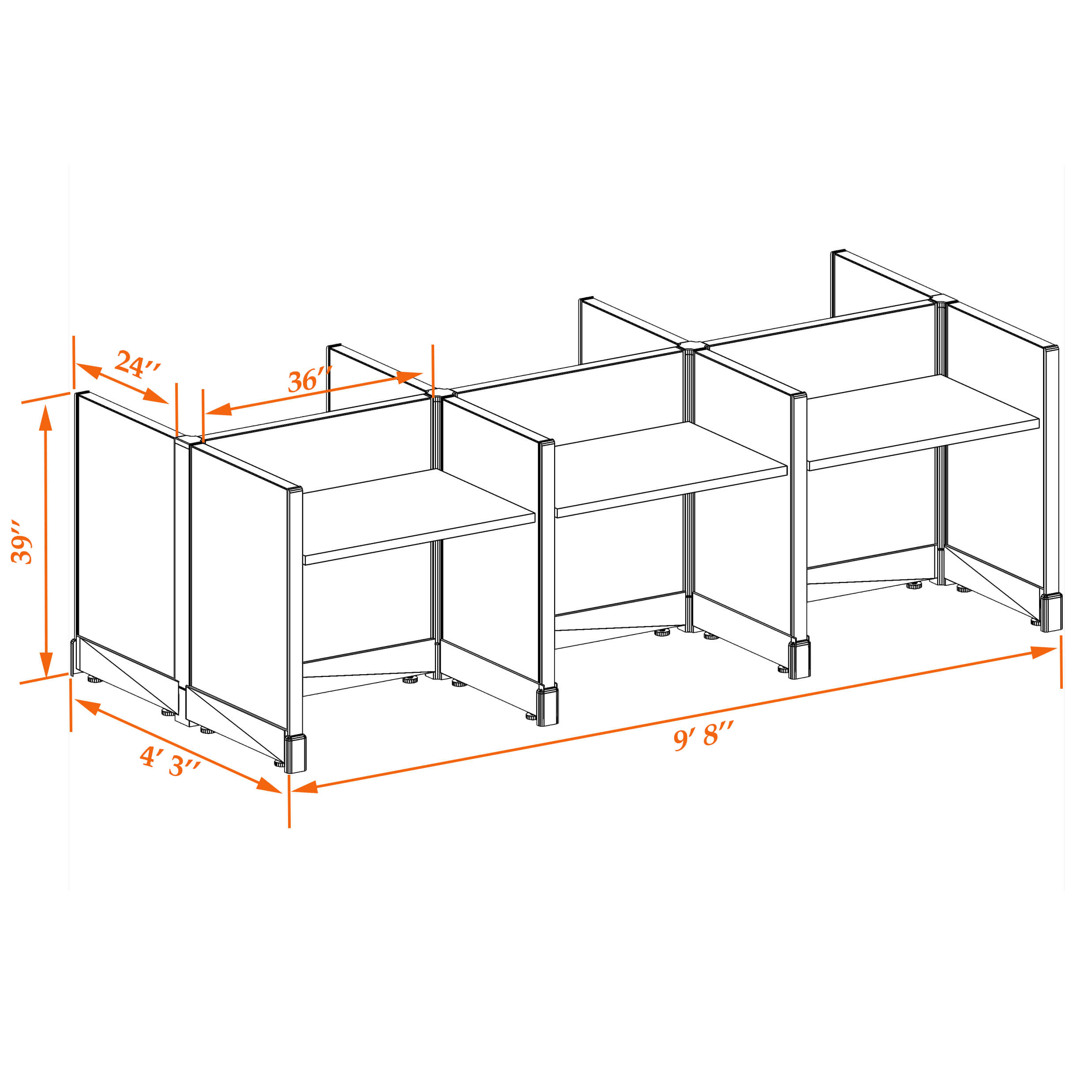 Hot desk CUB 4 39 23 WHT WH PSO 1