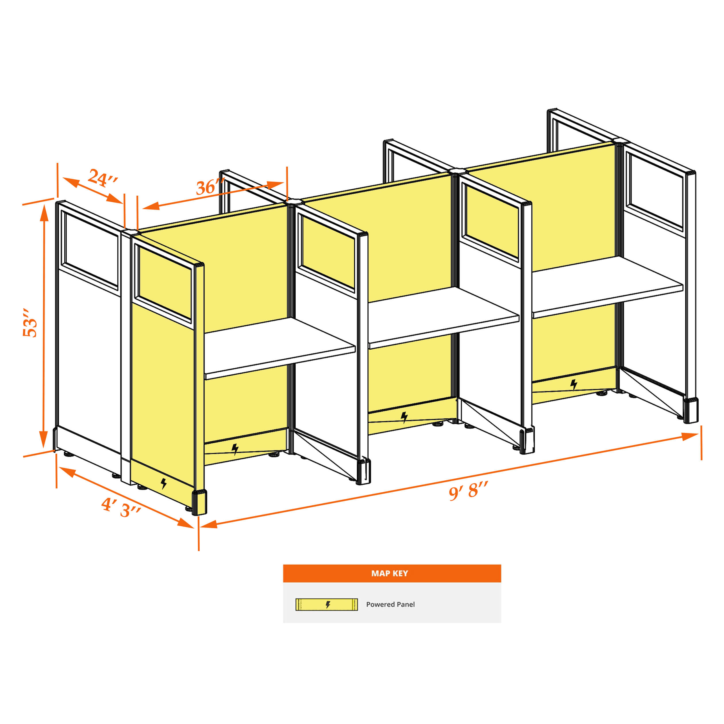 Hot desking CUB 6 53 P 23 WHT WH PSO