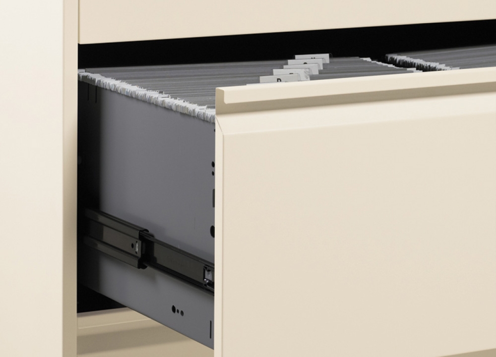 Modern filing cabinet ball bearing suspension