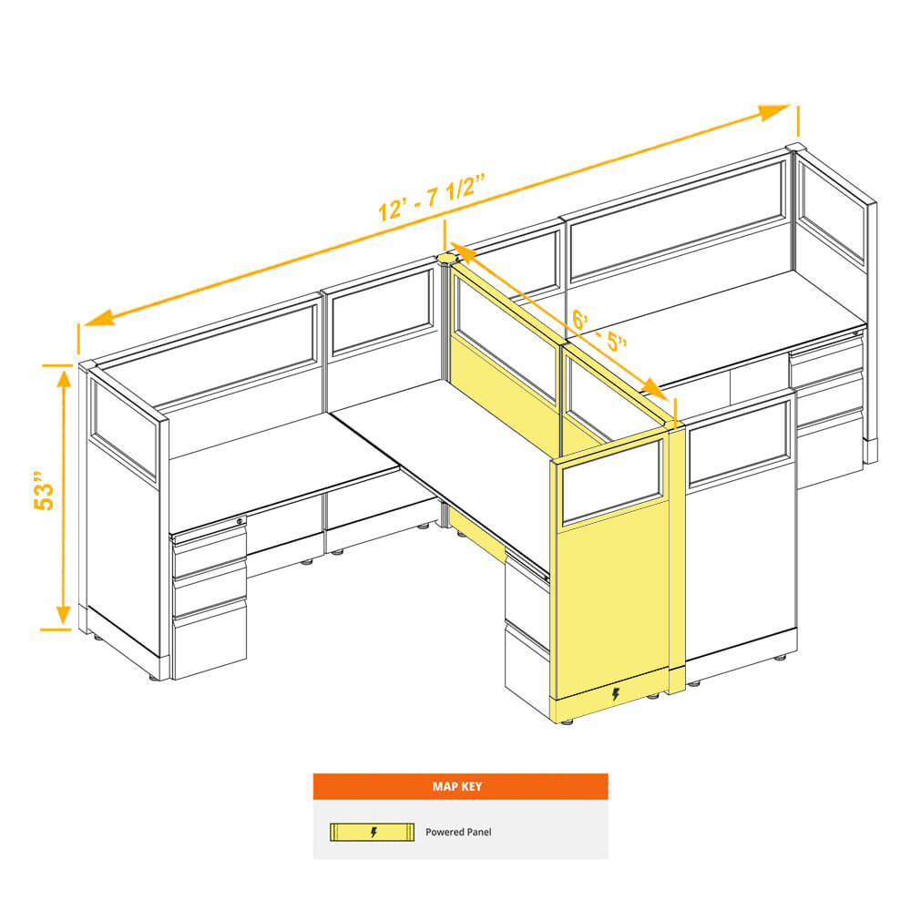 Modular furniture CUB 2a 53 P 66 G ESP WH PSO