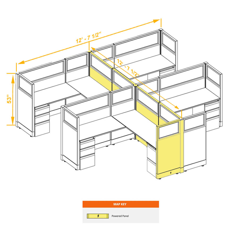 Modular furniture CUB 4 53 P 66 G ESP WH PSO