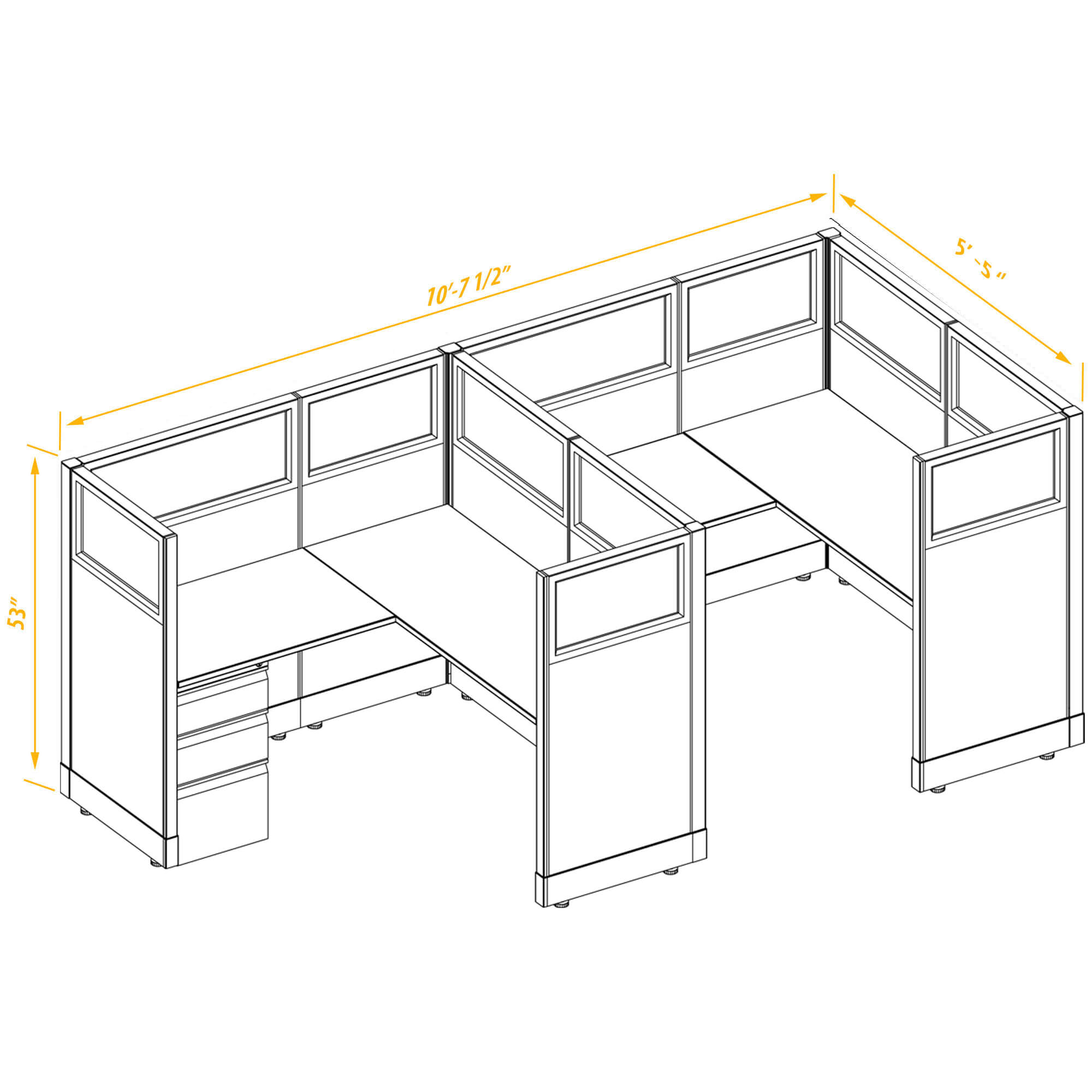 Office workstations CUB 2 53 55 G A PSO