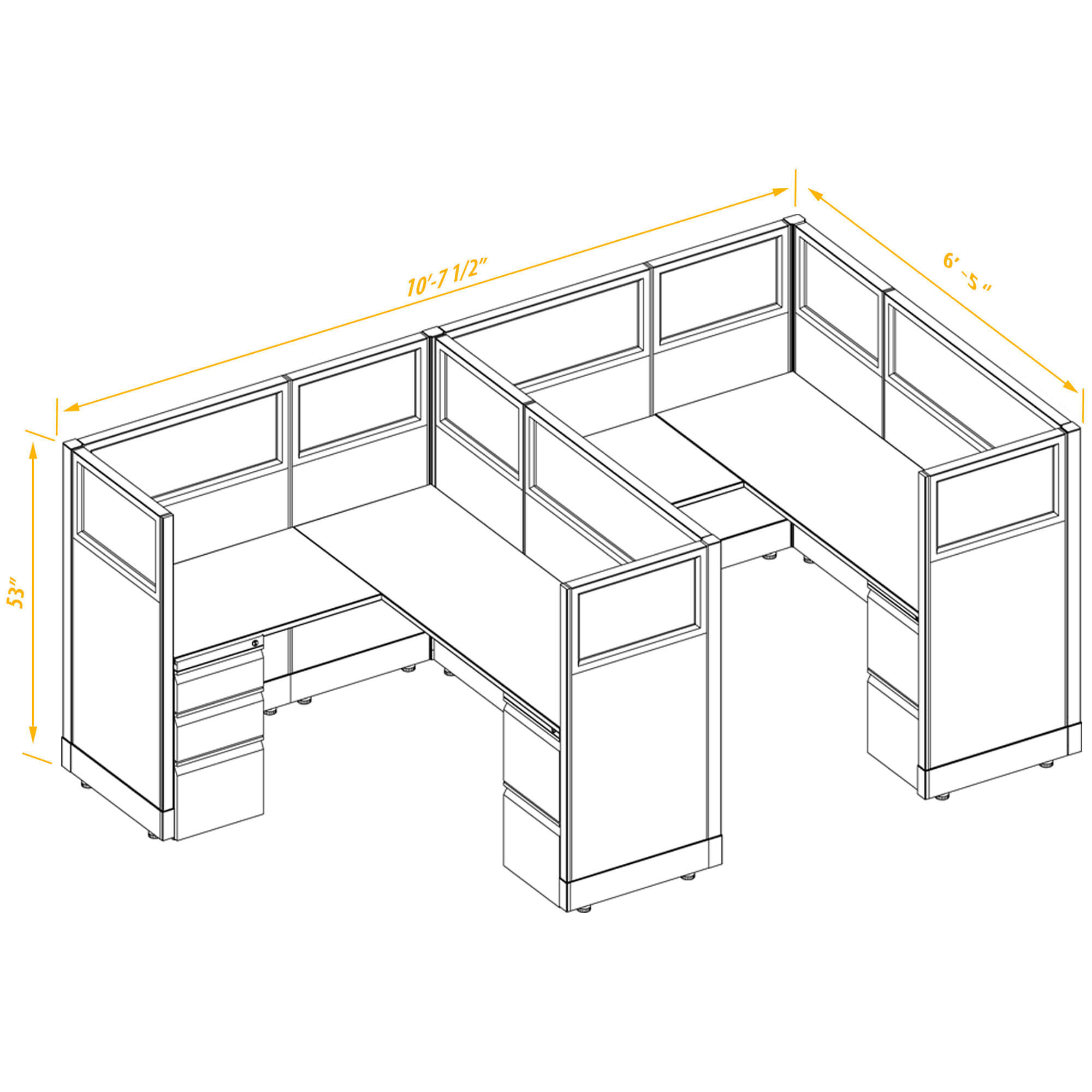 Office workstations CUB 2 53 56 G A PSO