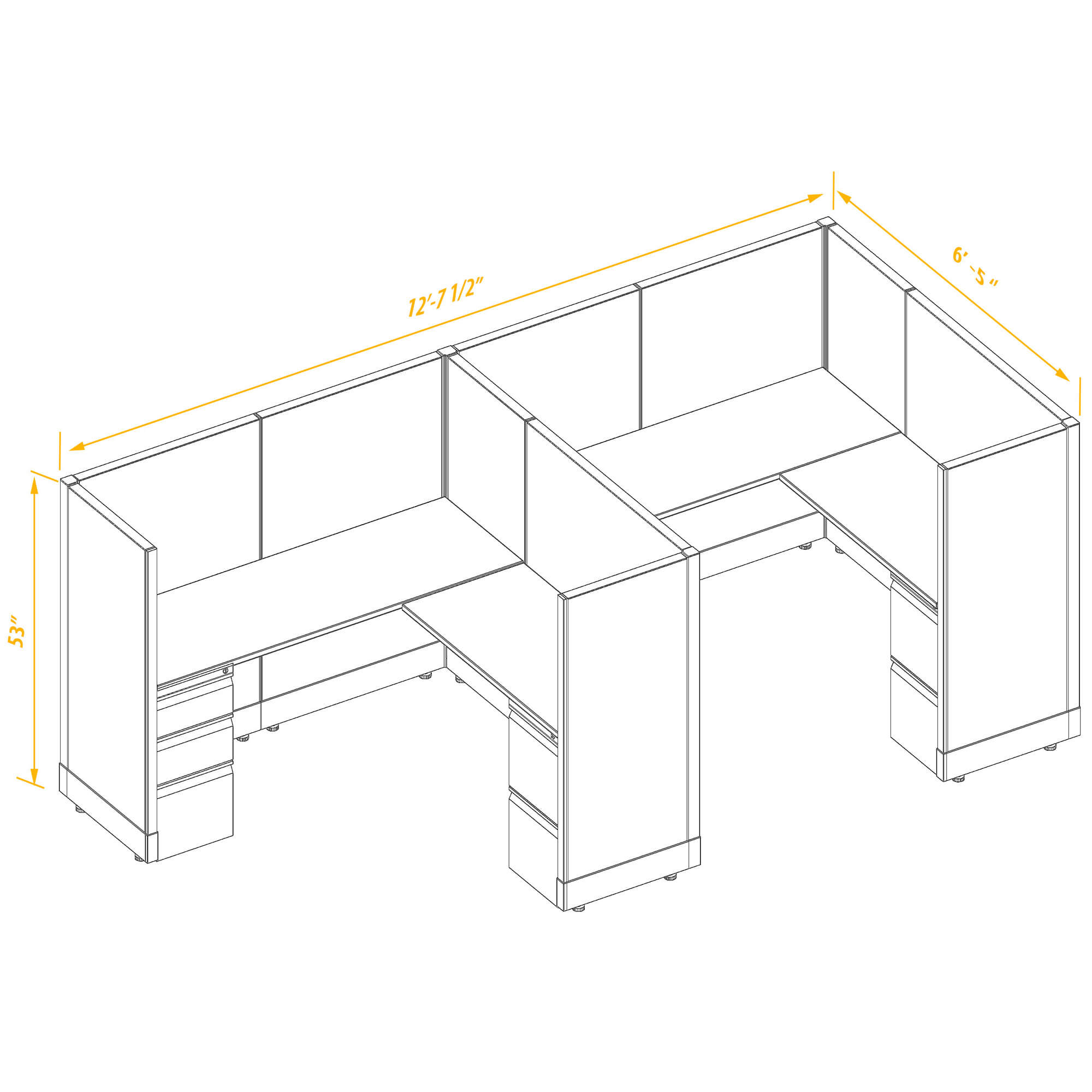 Office workstations CUB 2 53 66 PSO