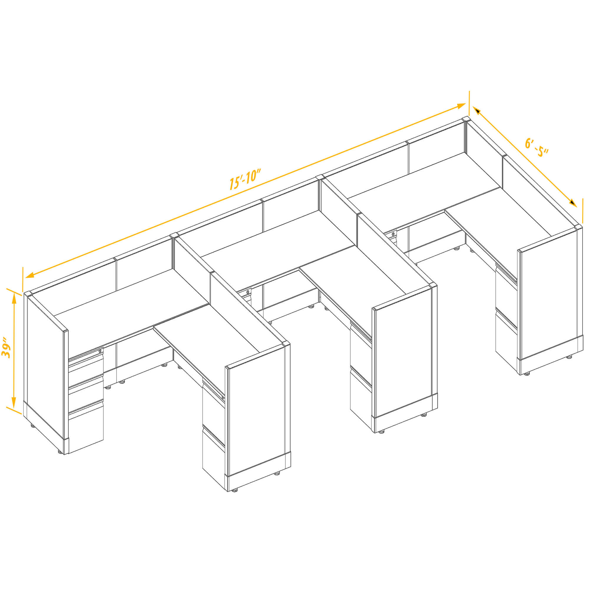 Office workstations CUB 3 39 56 PSO