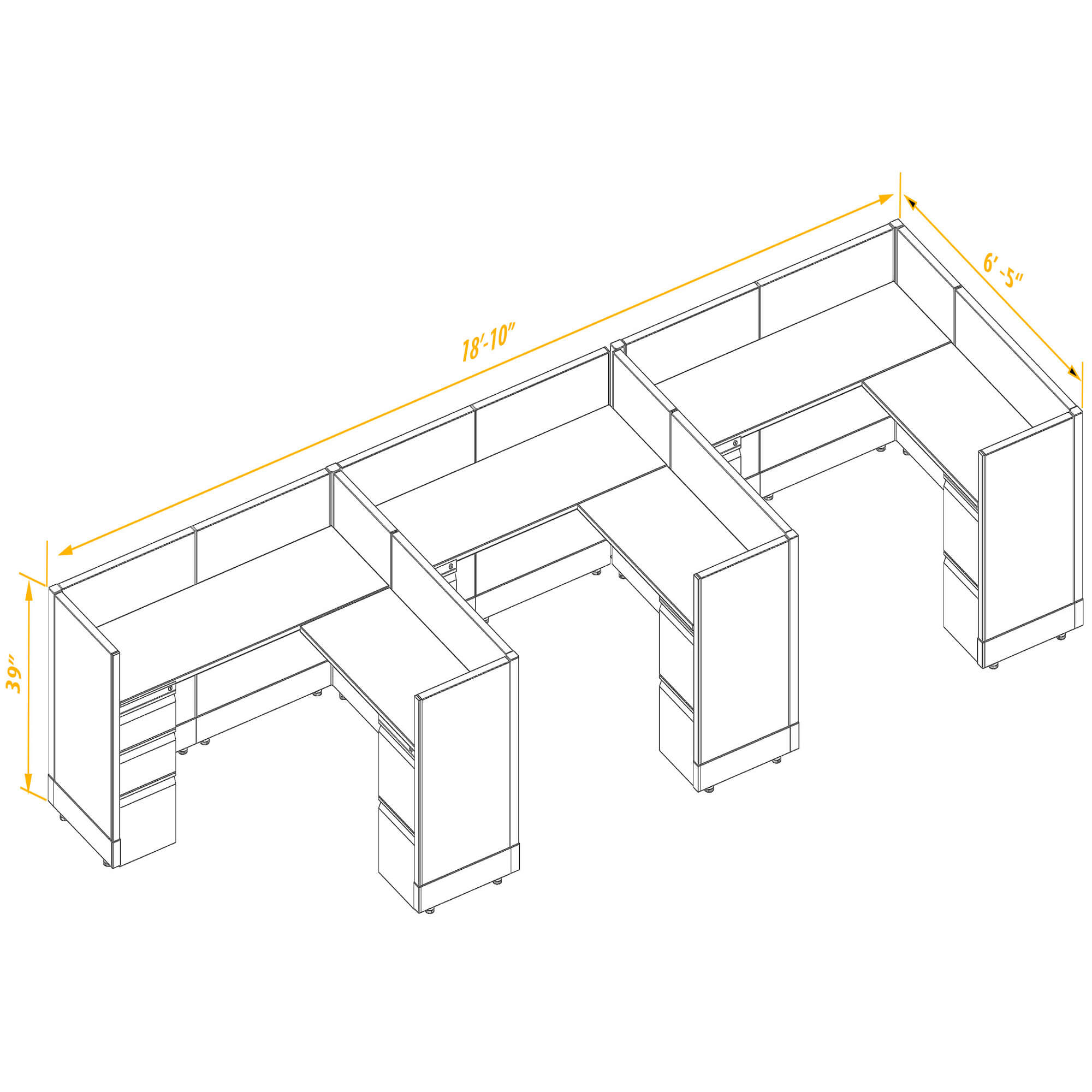 Office workstations CUB 3 39 66 PSO