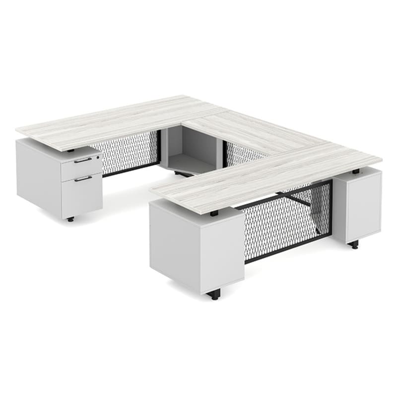 Desk U Shape silver birch top