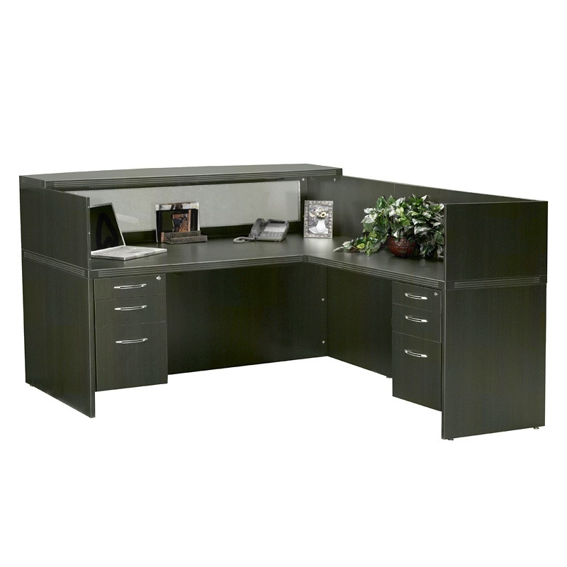 L shaped reception desk CUB AT36 GRA MAY