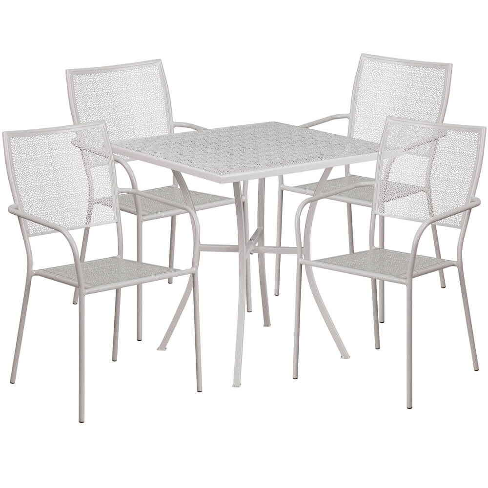 Bistro table set CUB CO 28SQ 02CHR4 SIL GG FLA