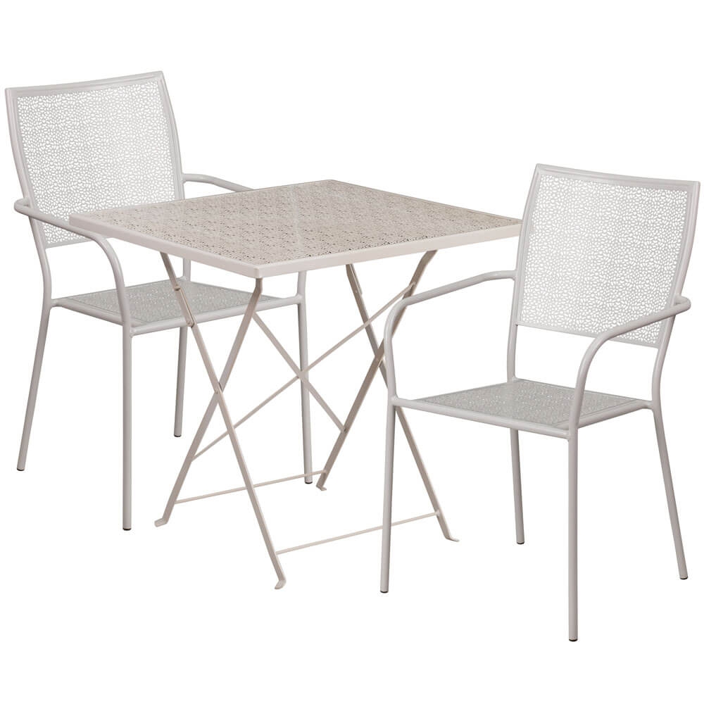 Bistro table set CUB CO 28SQF 02CHR2 SIL GG F