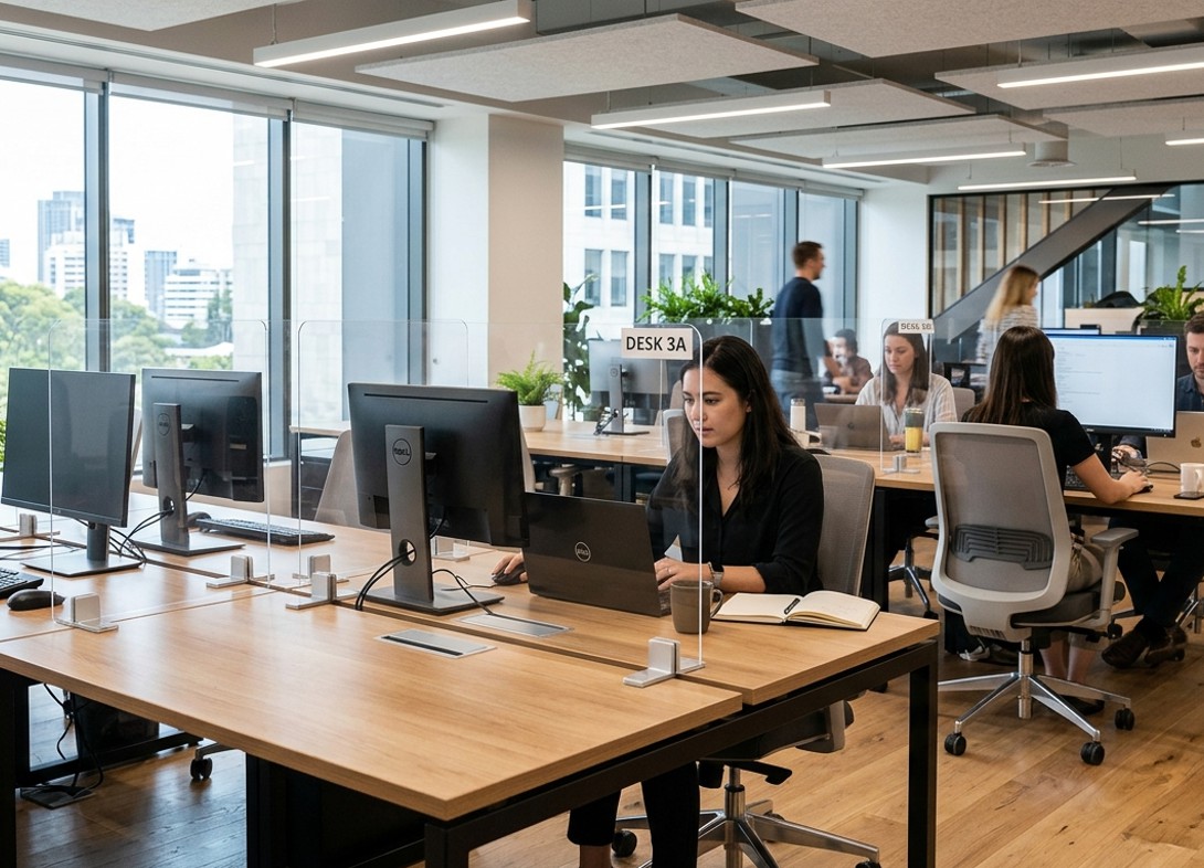 Clear acrylic freestanding desk screen CA30H