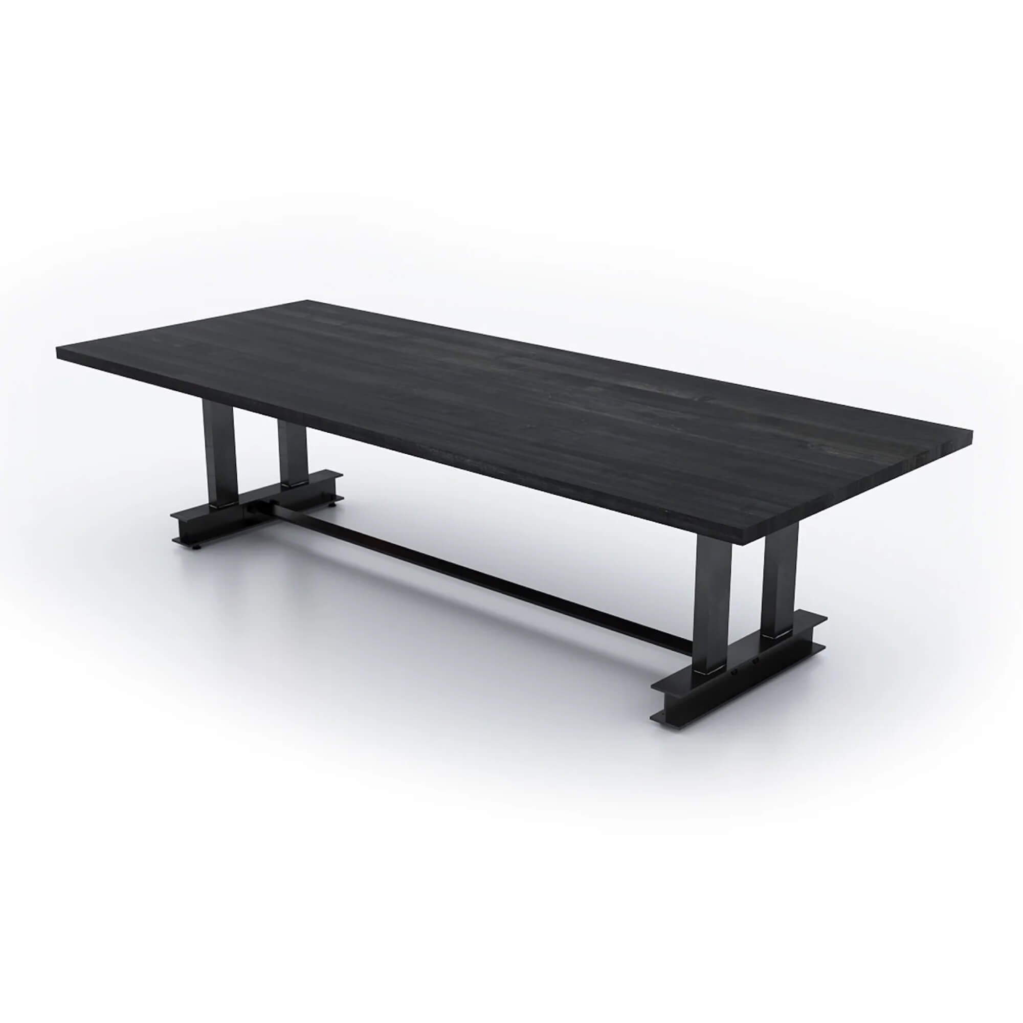 Conference room tables conference table id2 industrial conference table angle view ebony 1 2 3 4