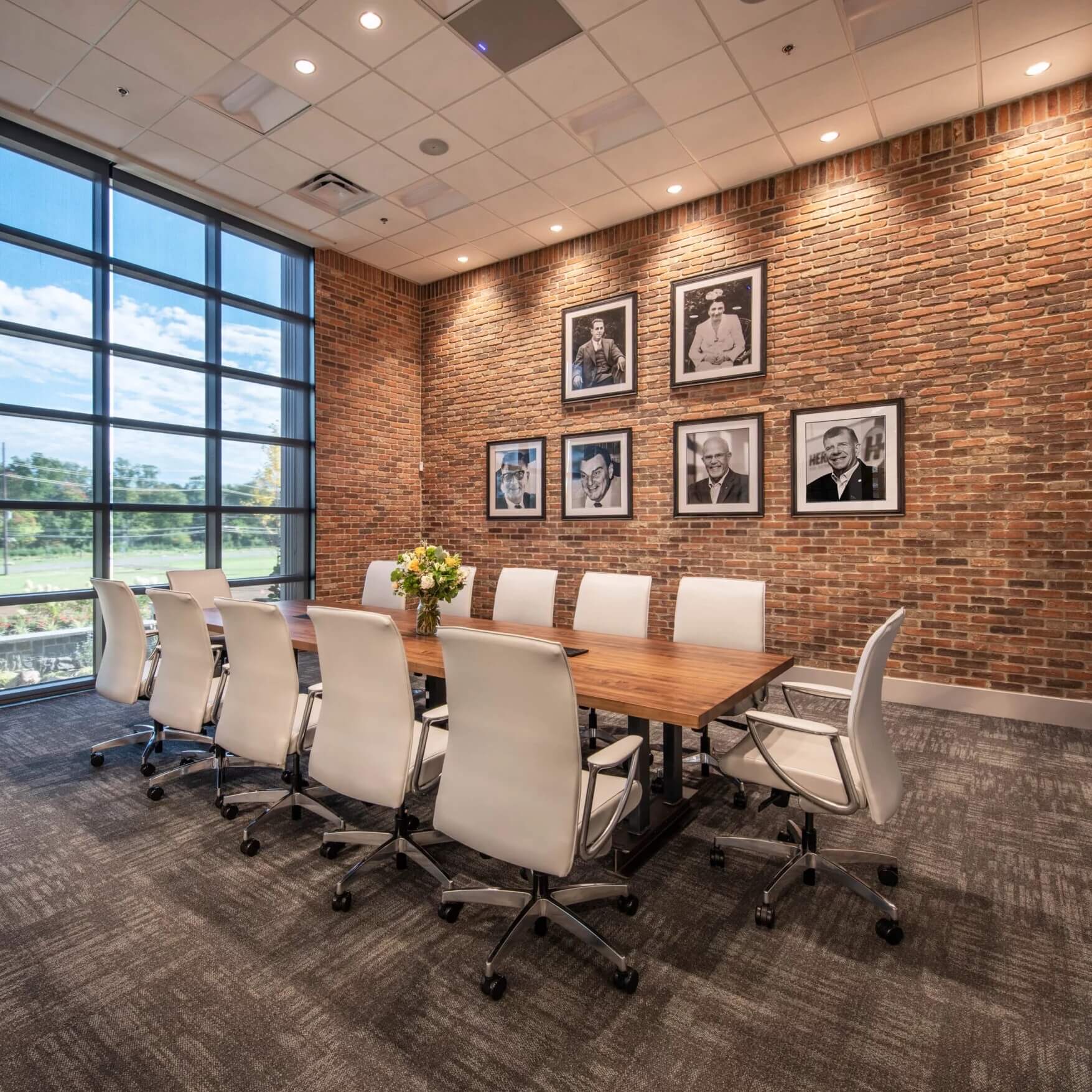 Conference room tables conference table id2 industrial conference table space view medium walnut finish 1 2 3 4