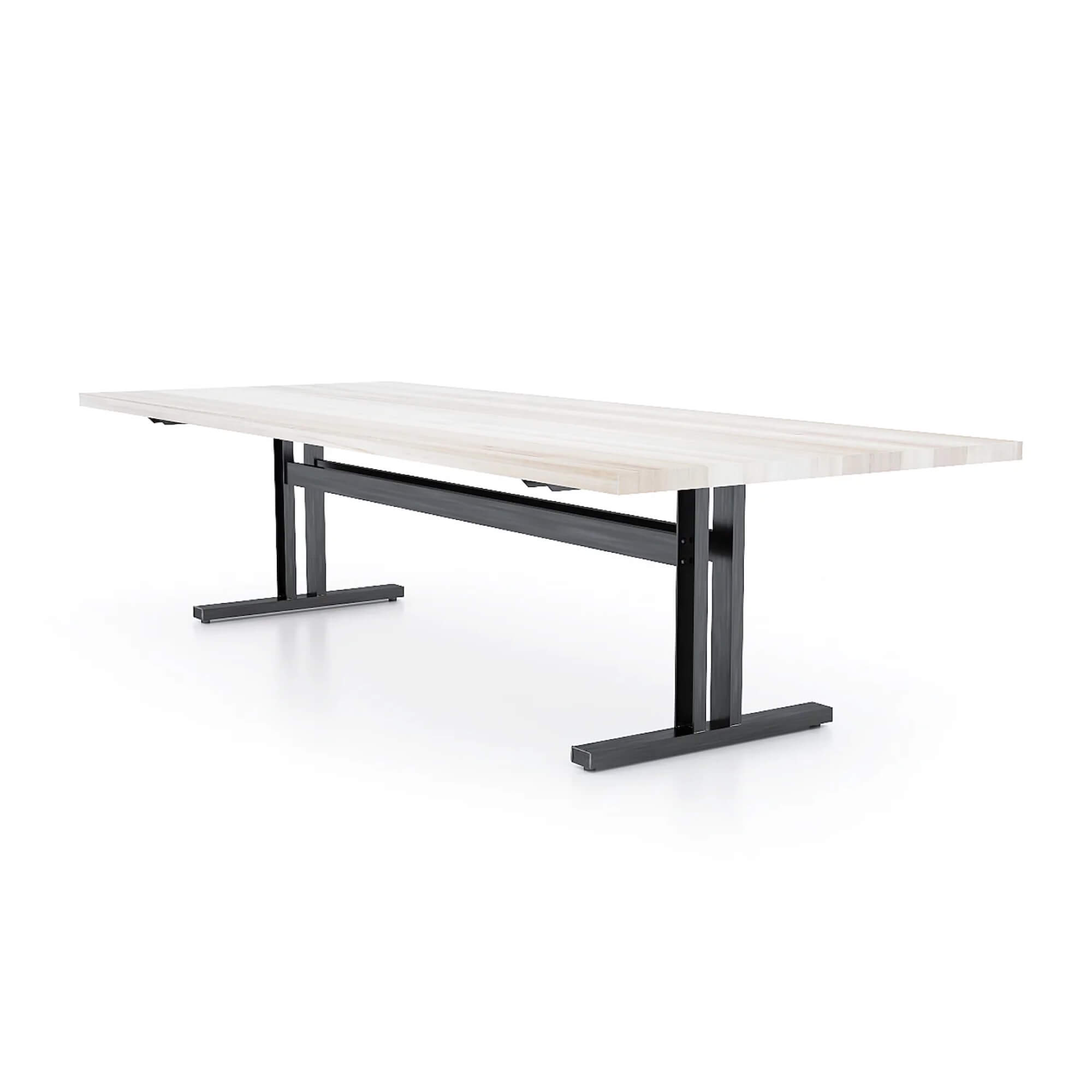 Conference room tables conference table id4 industrial conference table white wash angle view