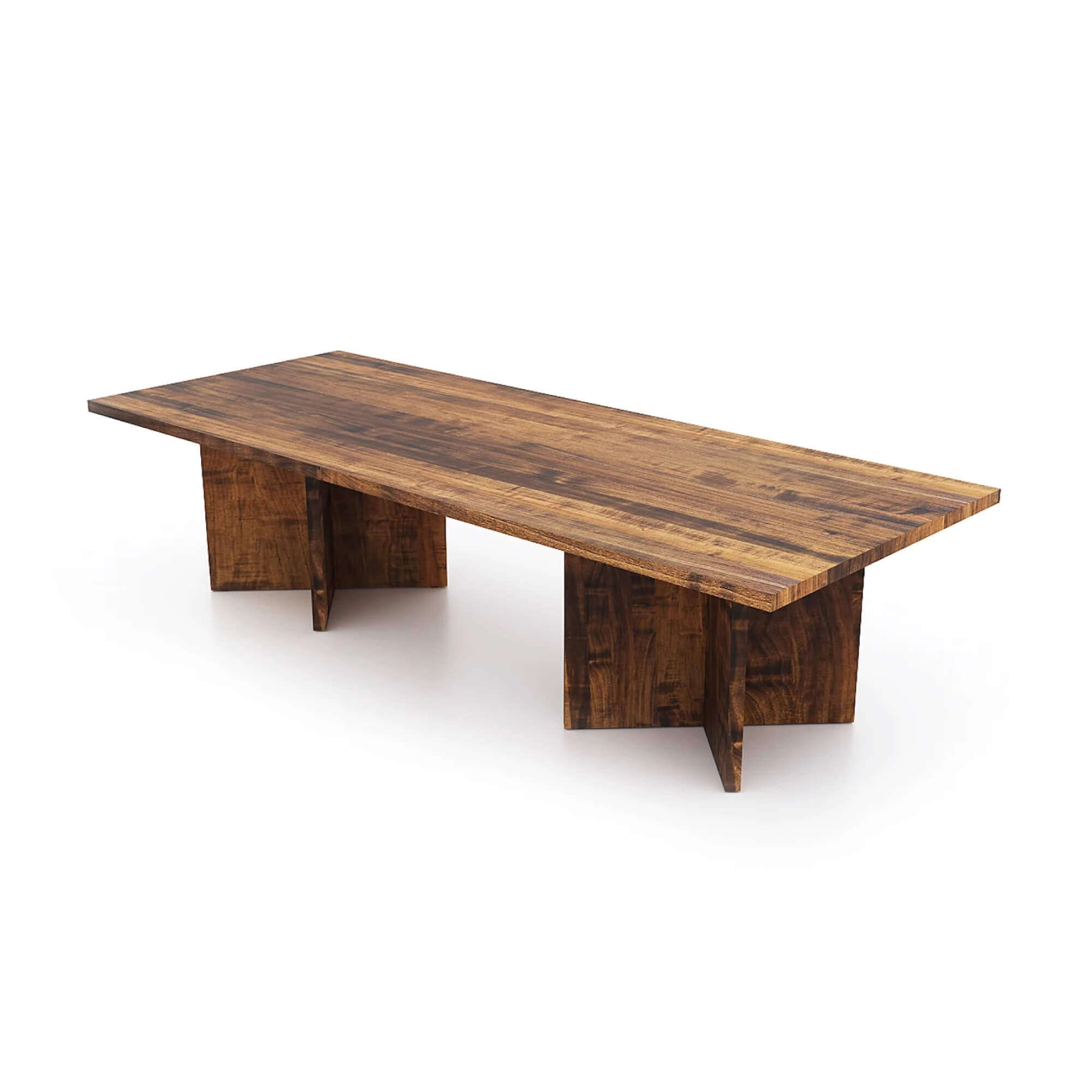 Conference room tables conference table id5 industrial conference table angle view medium walnut 1