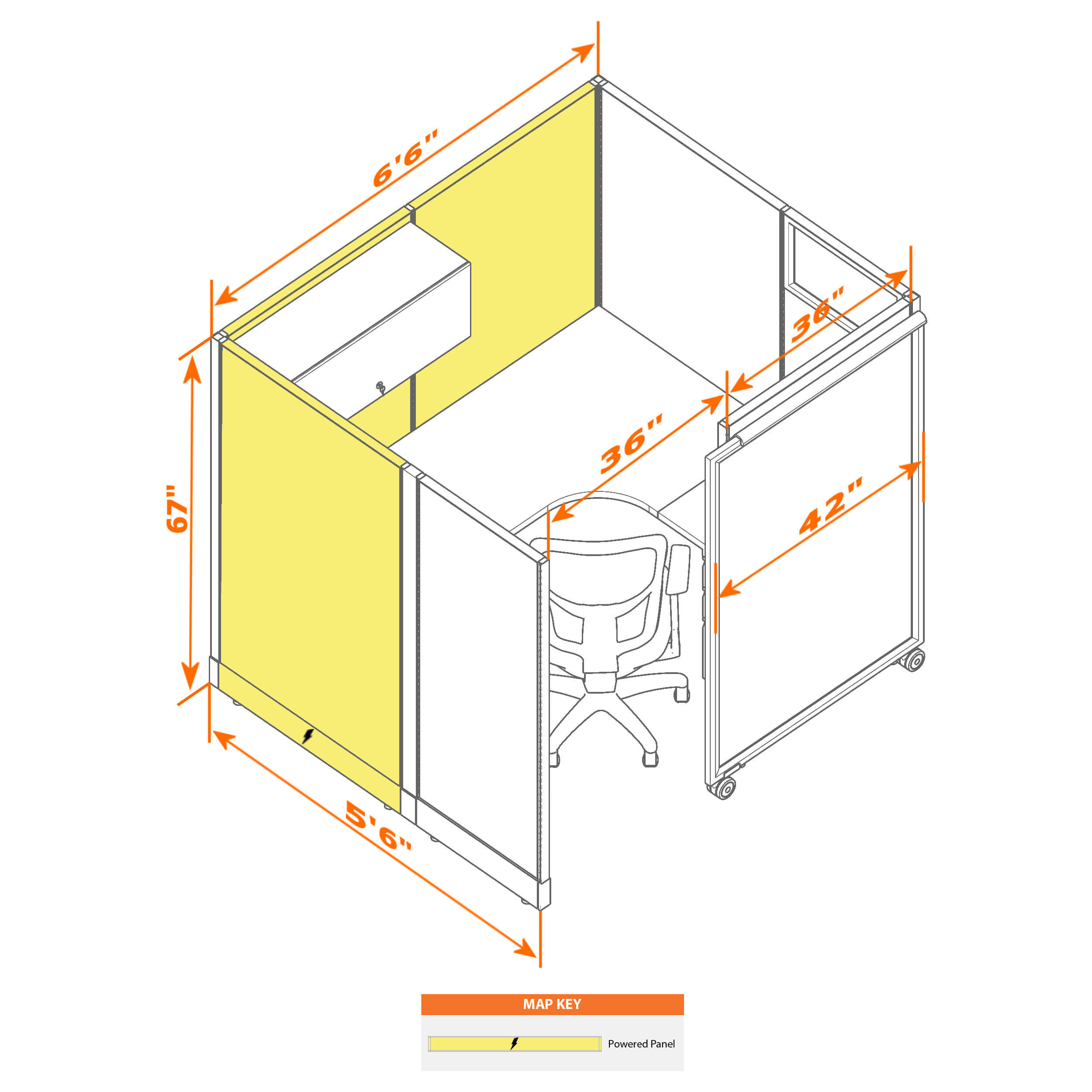 Cubicle with door 56 s 1