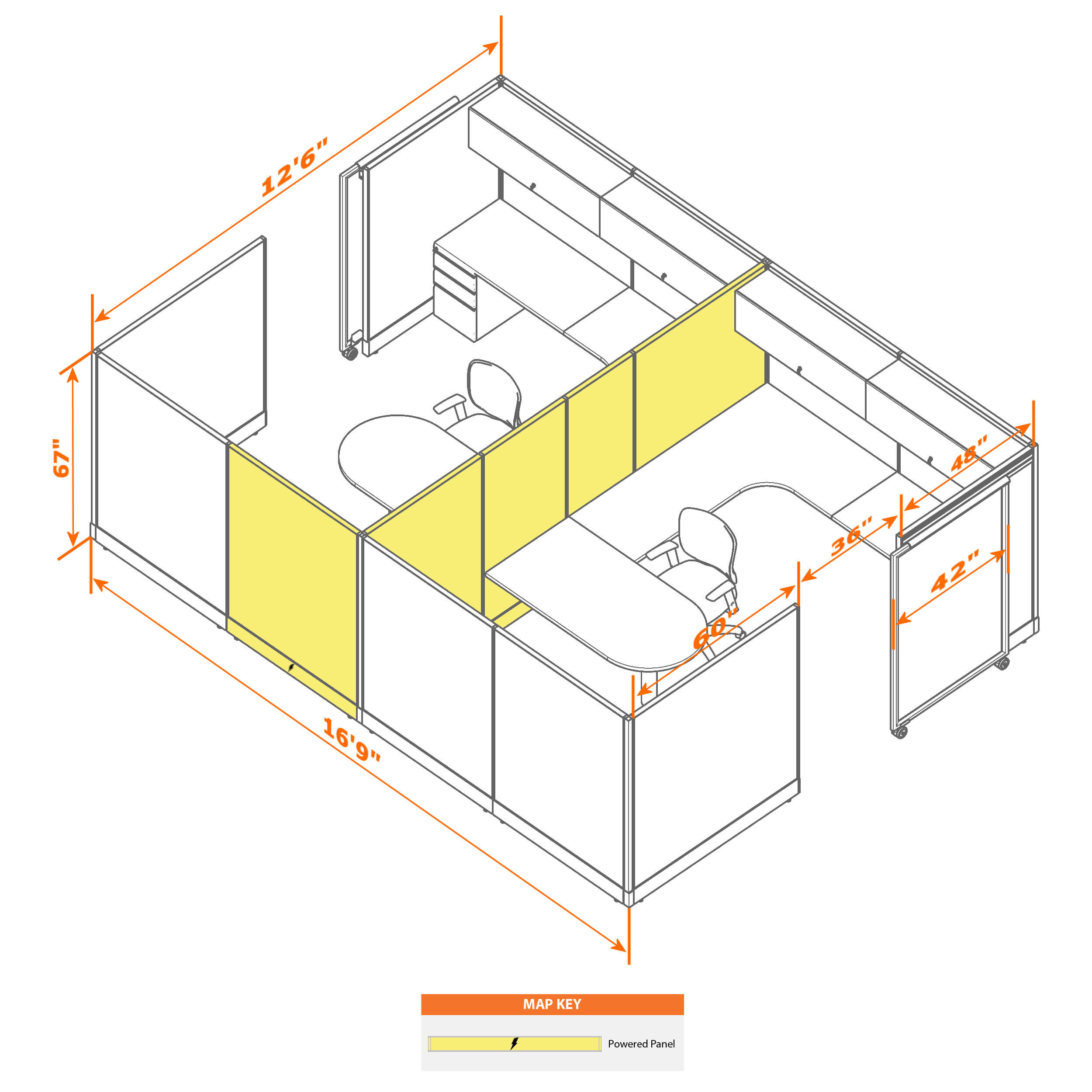 Cubicle with door 812 2c