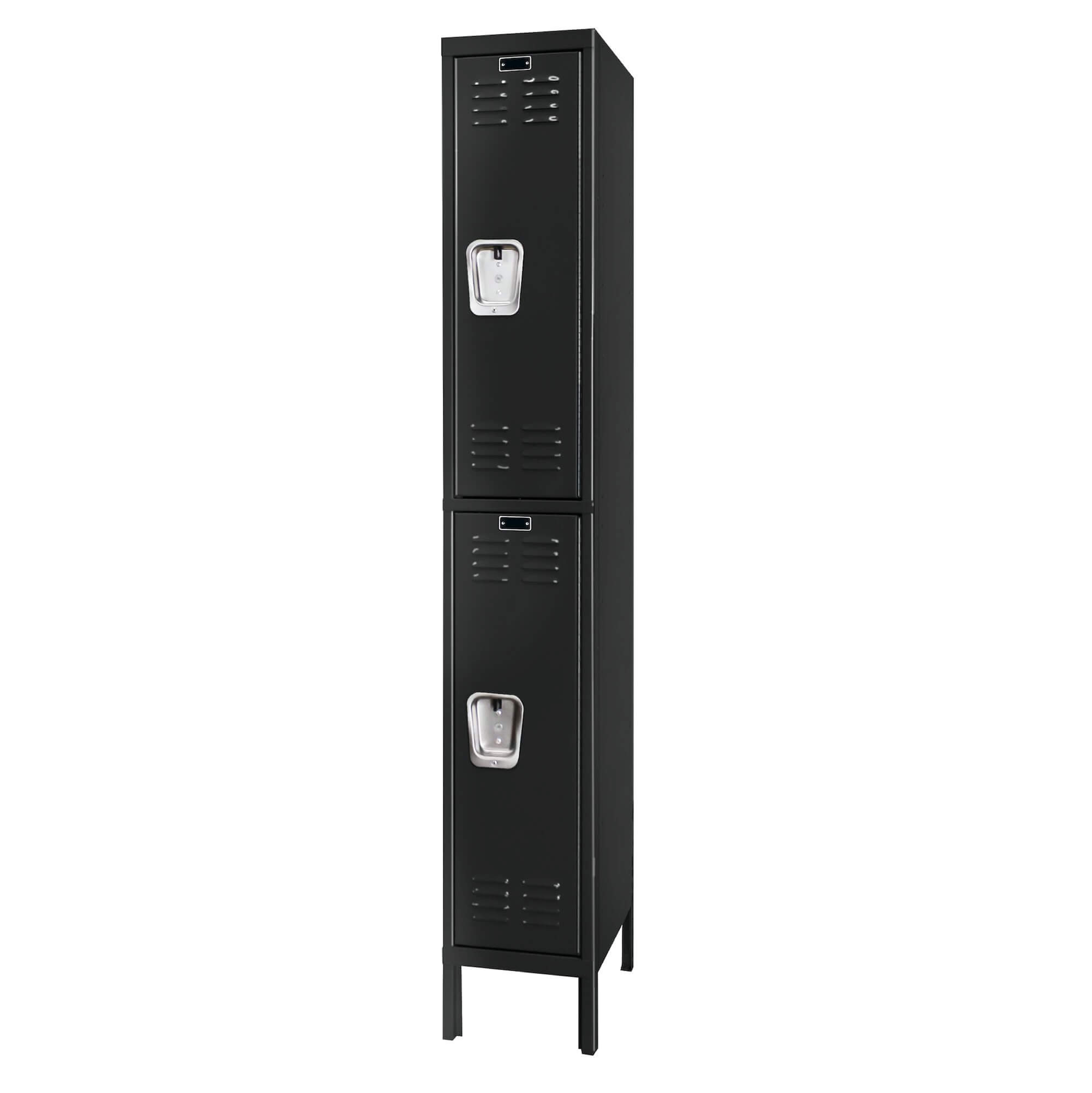 Employee lockers metal lockers patriot series wardrobe lockers 1w 2t black angle view