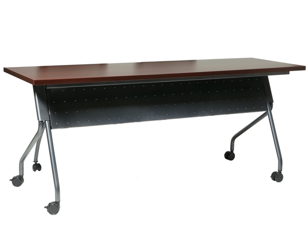 Folding training table 72x18 mahogany titanium