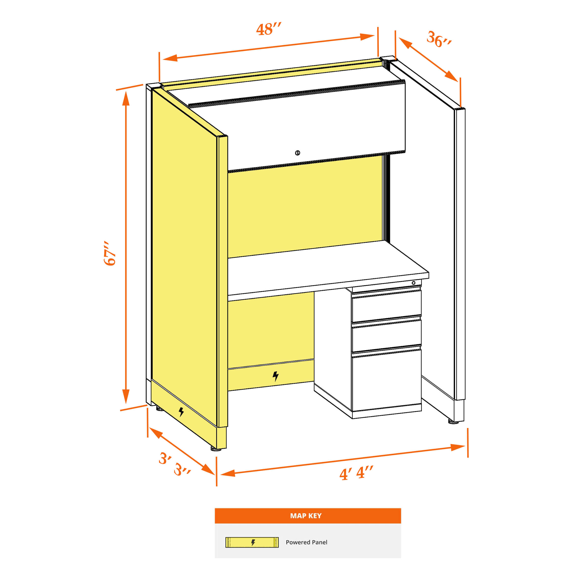 Hot desk CUB 1 67 P 34 WHT WH PSO