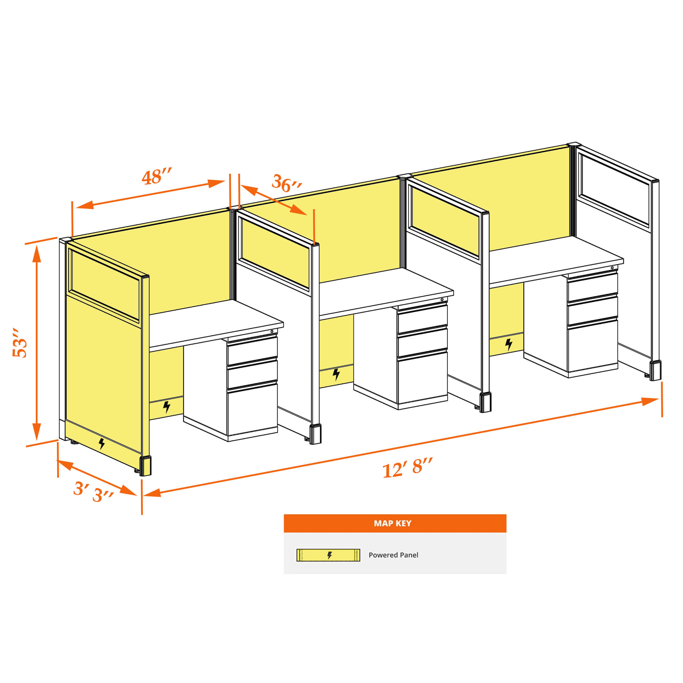 Hot desk CUB 3 67 34 WHT WH PSO 1