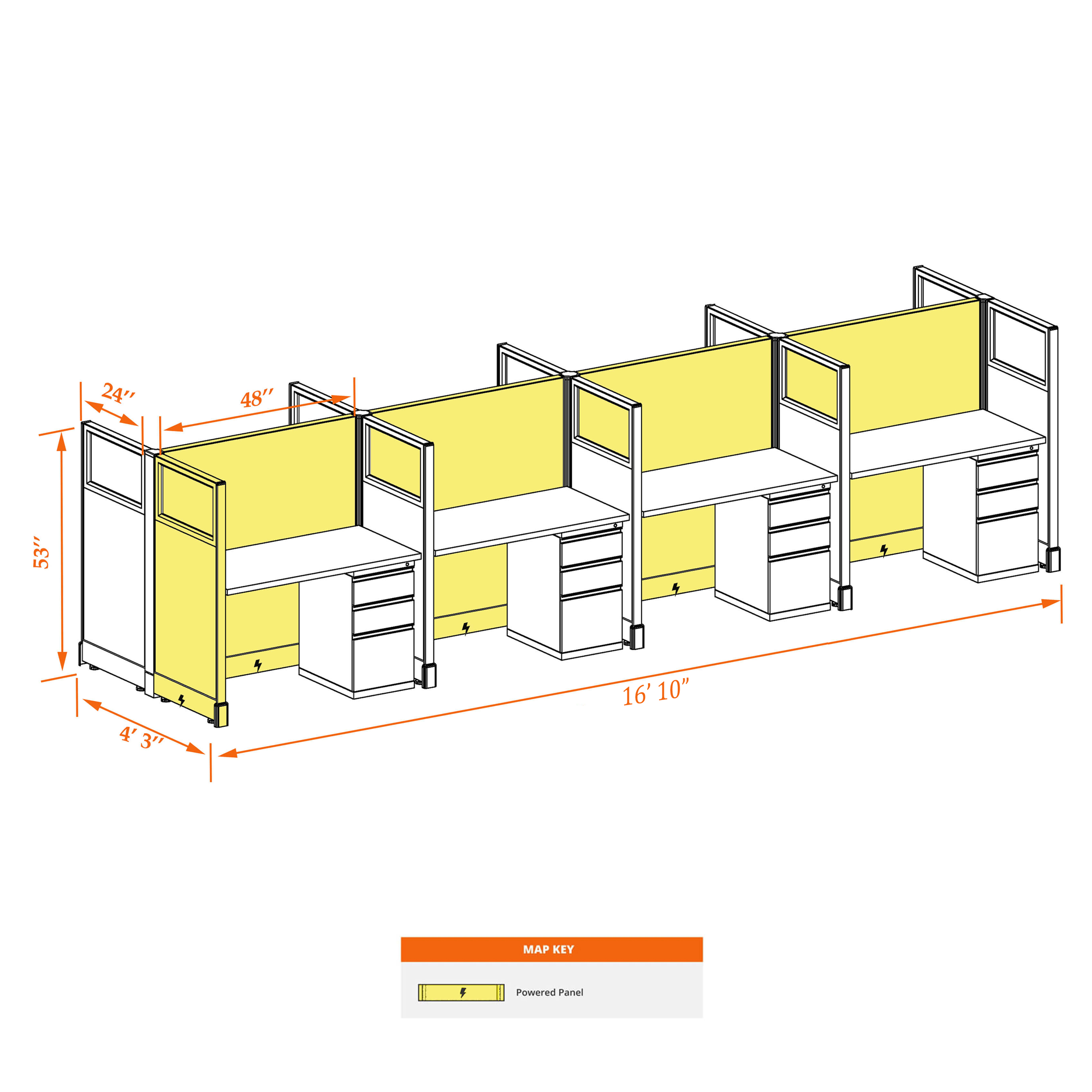 Cubicle workstations 53HGP 24 8PC