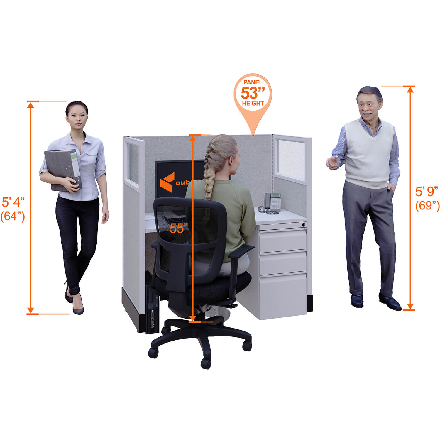 Hot desking with window perspective heights