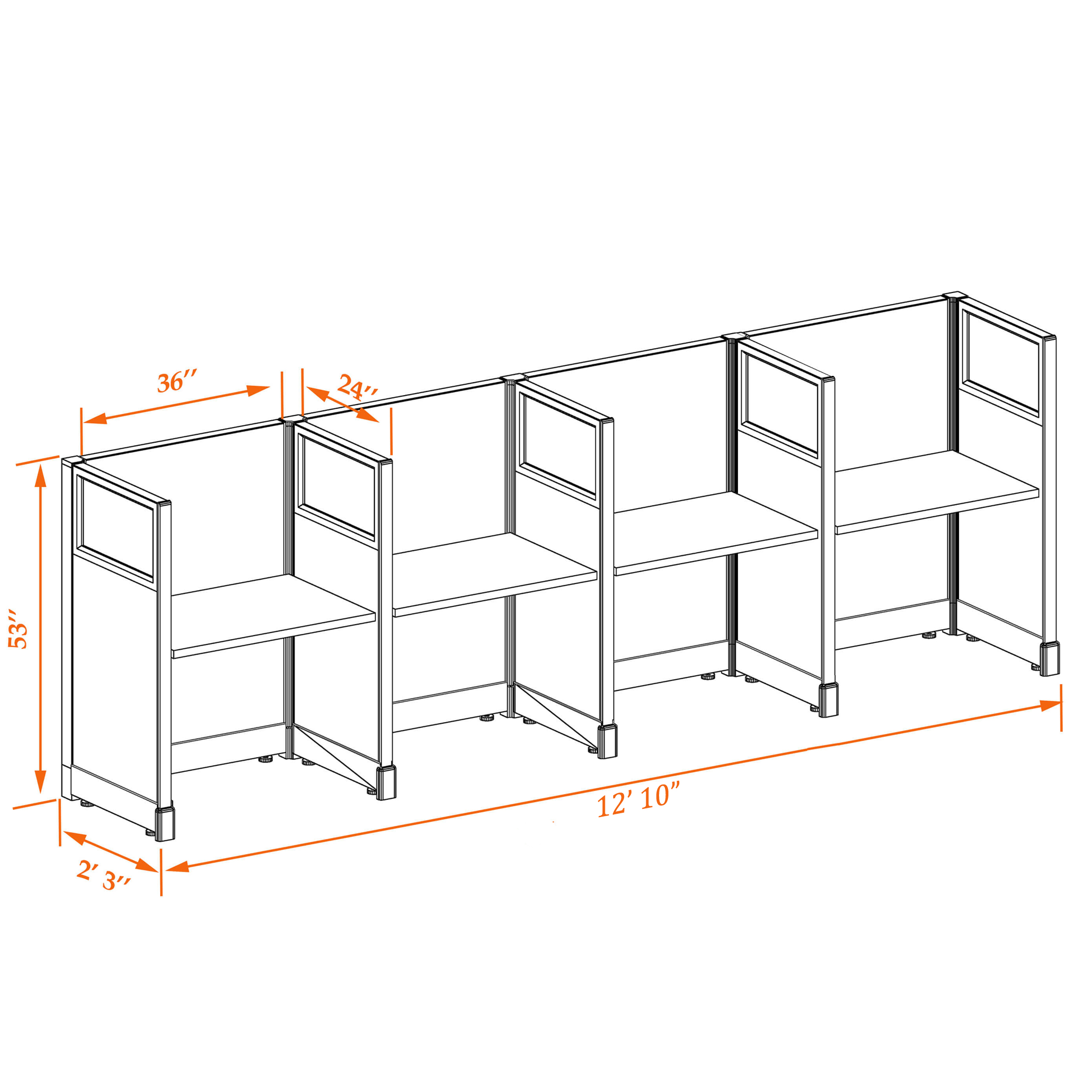 Hoteling workstations 53HGU 23 4PI