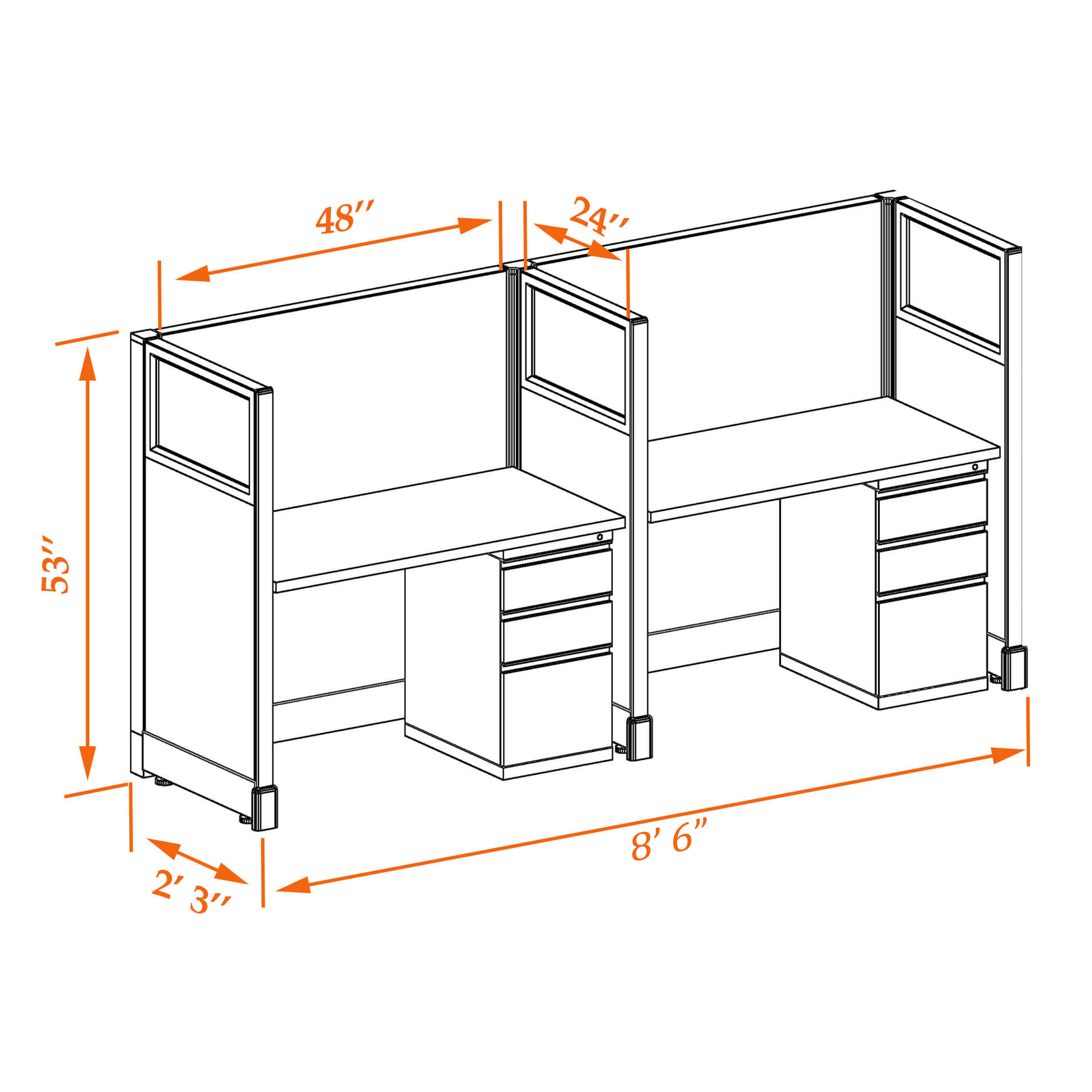 Hoteling workstations 53HGU 24 2PI