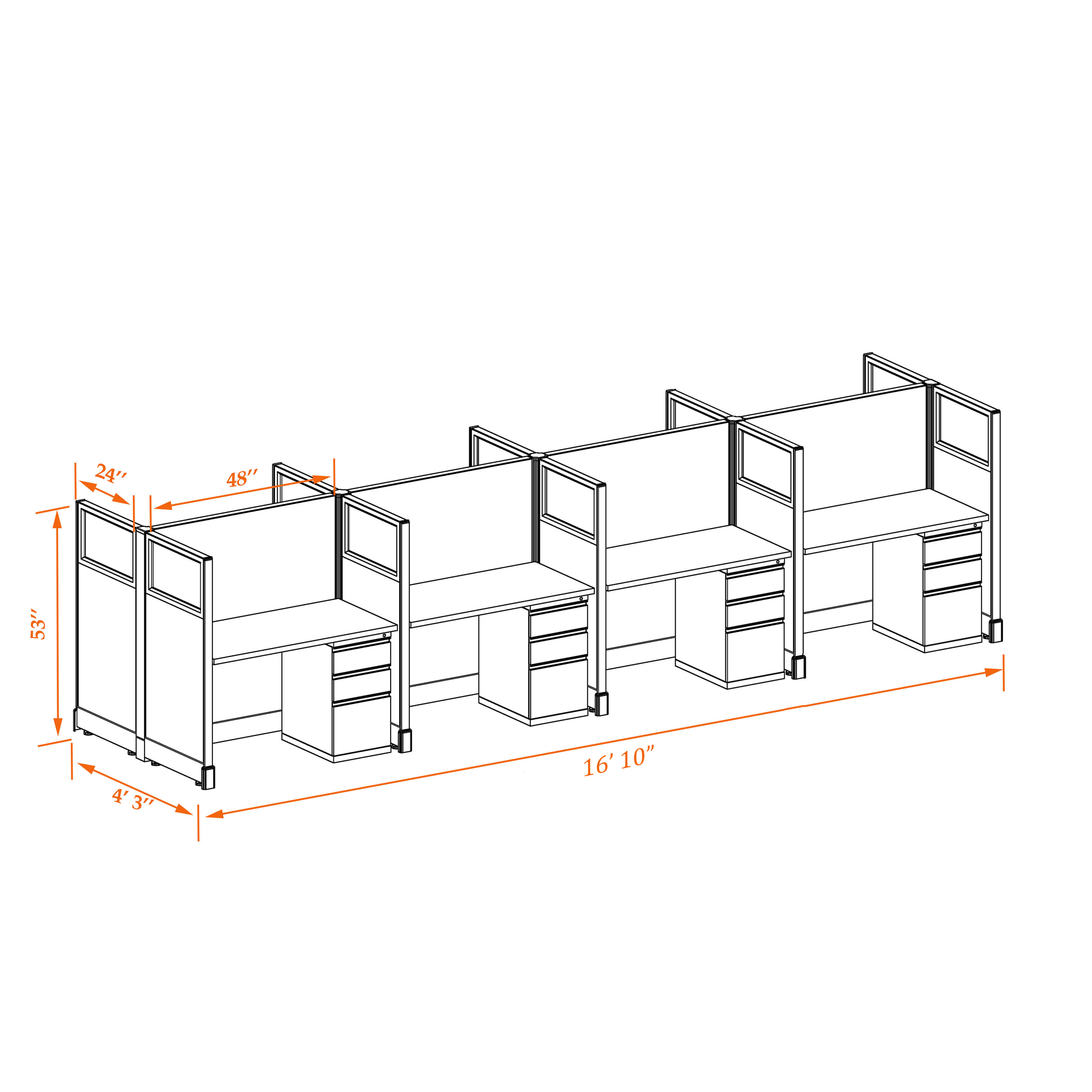 Hoteling workstations 53HGU 24 8PC