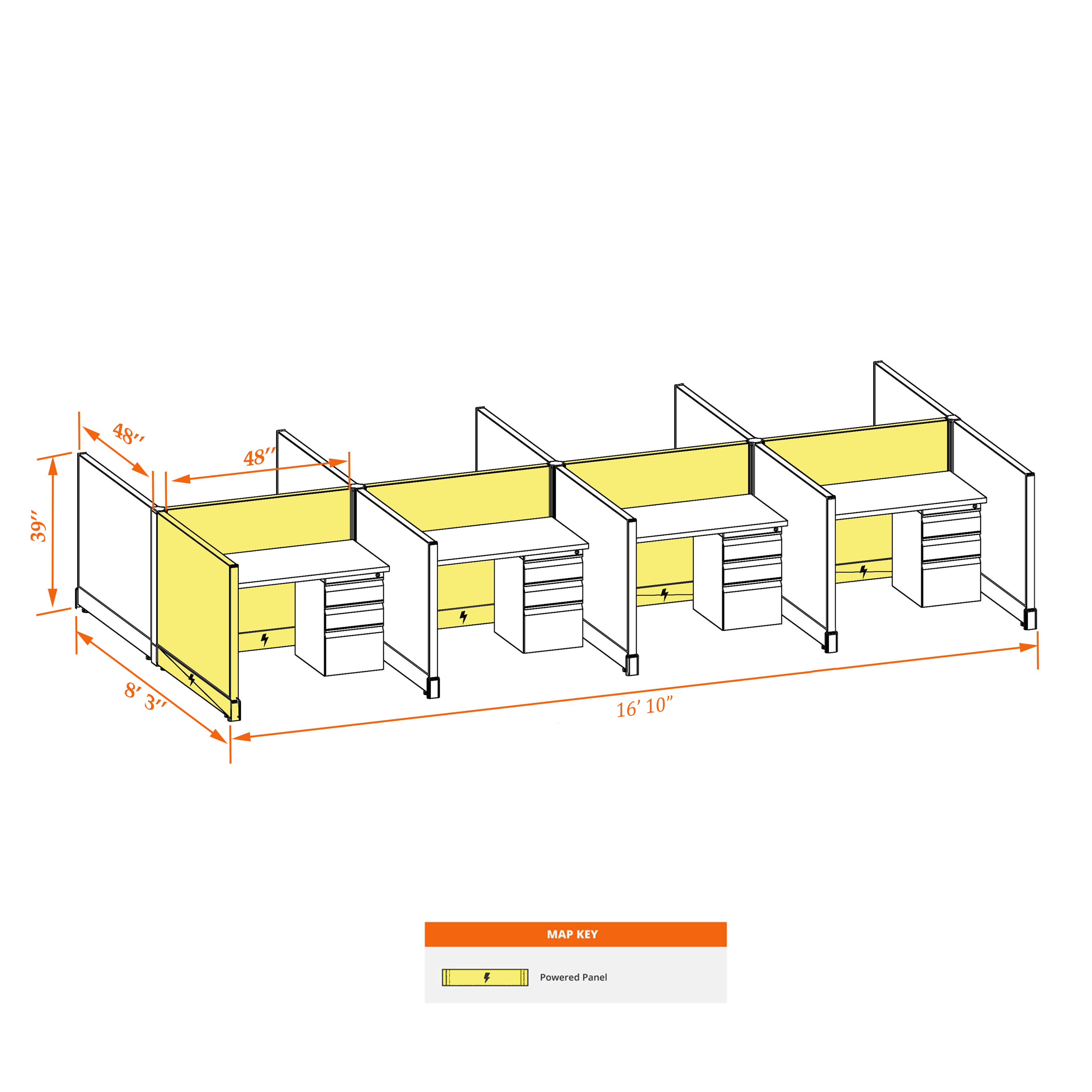 Small cubicles 39HP 44 8PC