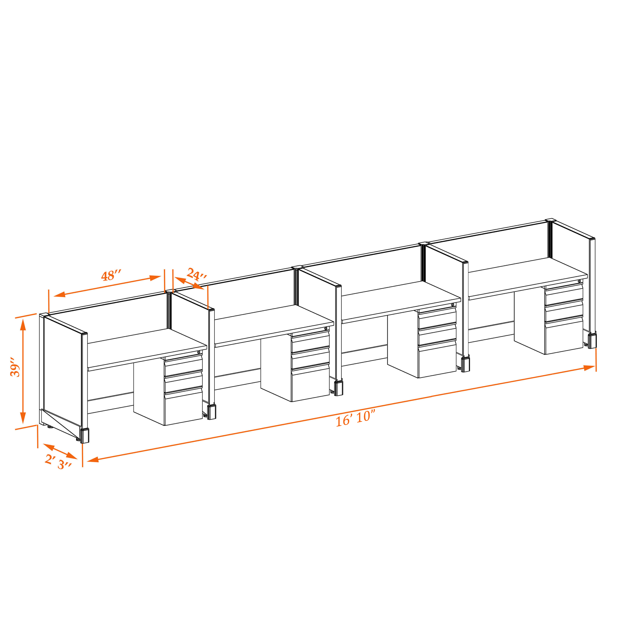 Small office cubicles 39HU 24 4PI