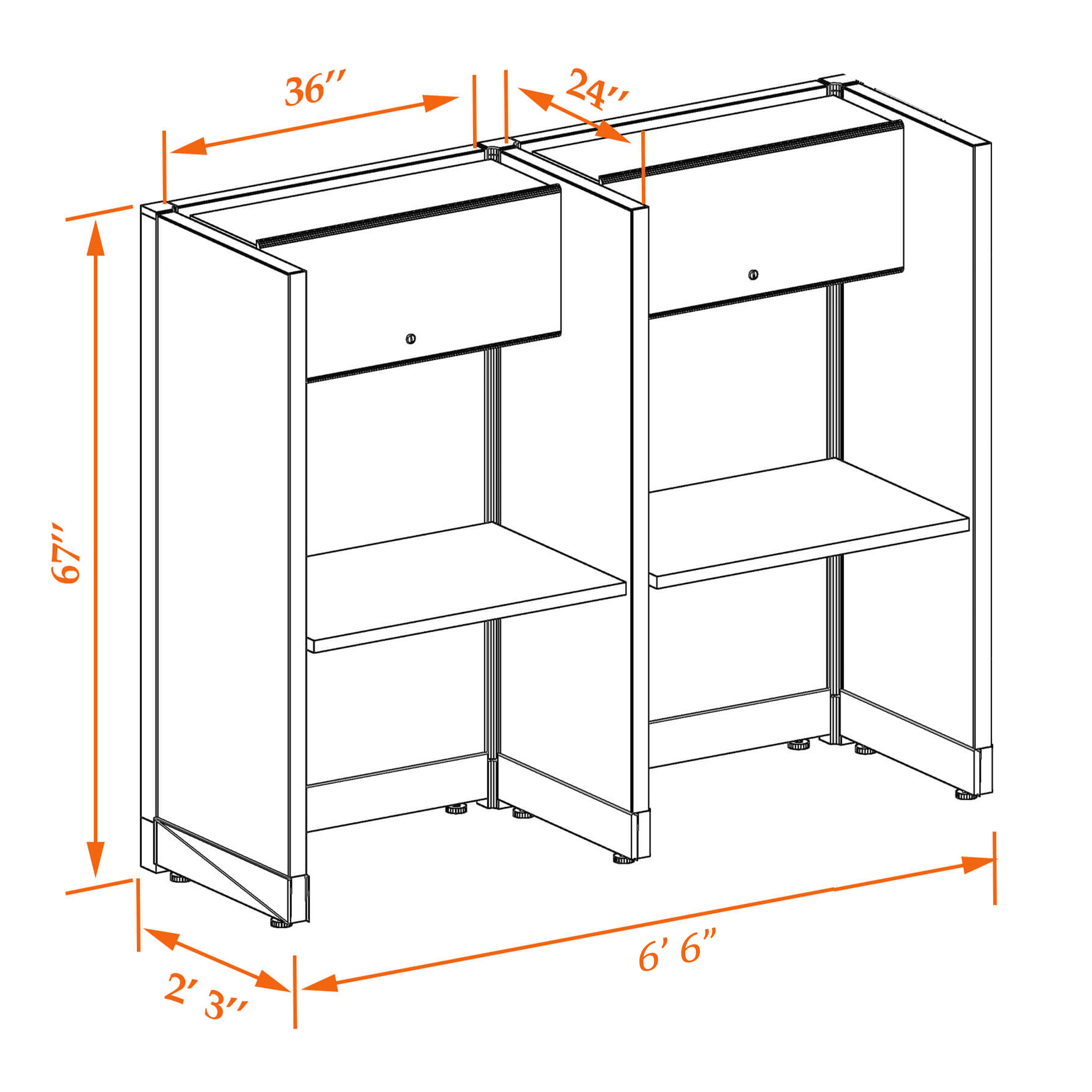 Tall cubicles 67HU 23 2PI 1