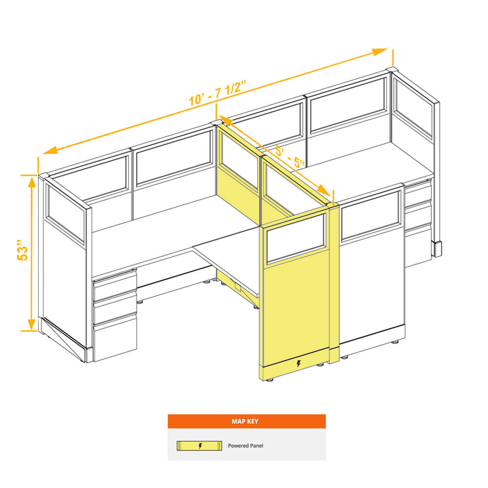 Modular furniture CUB 2a 53 P 55 G ESP WH PSO