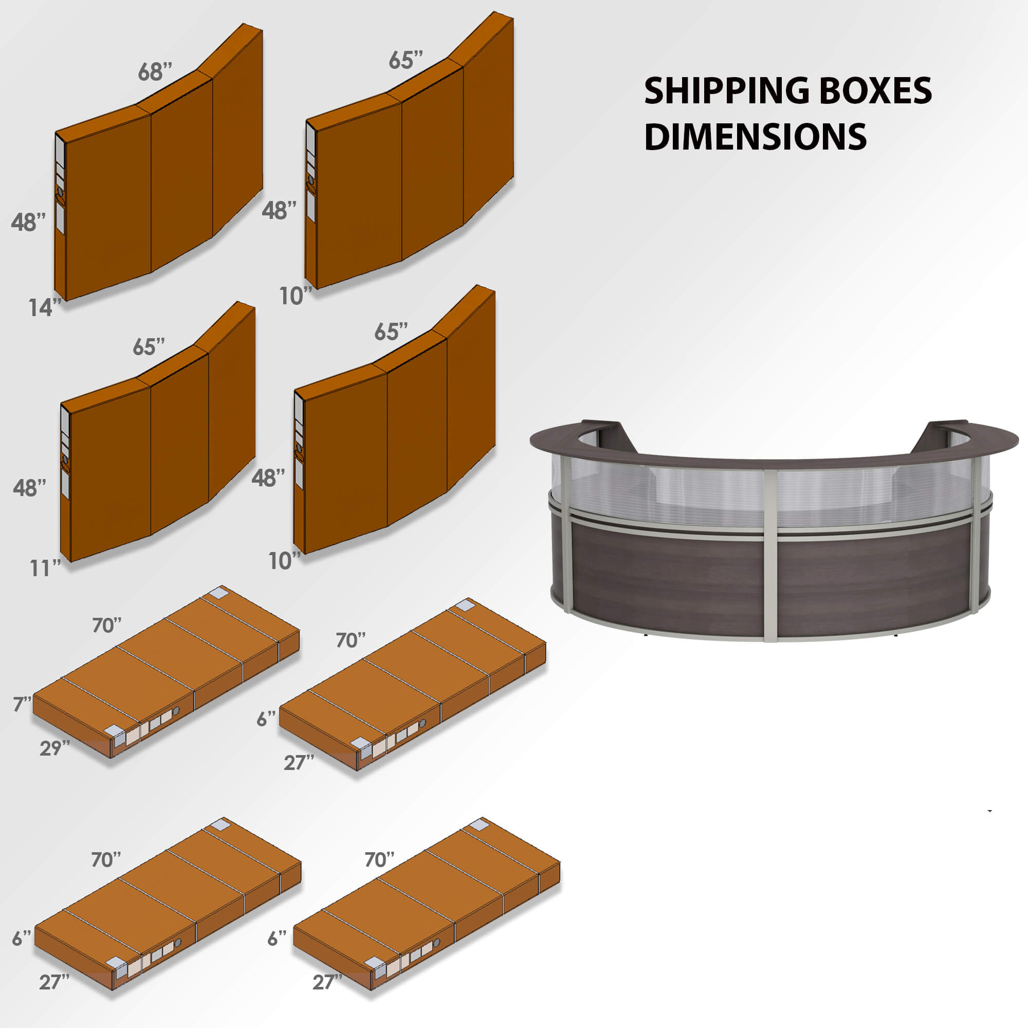 Li1 semi circular reception desk shipping dimensions 1