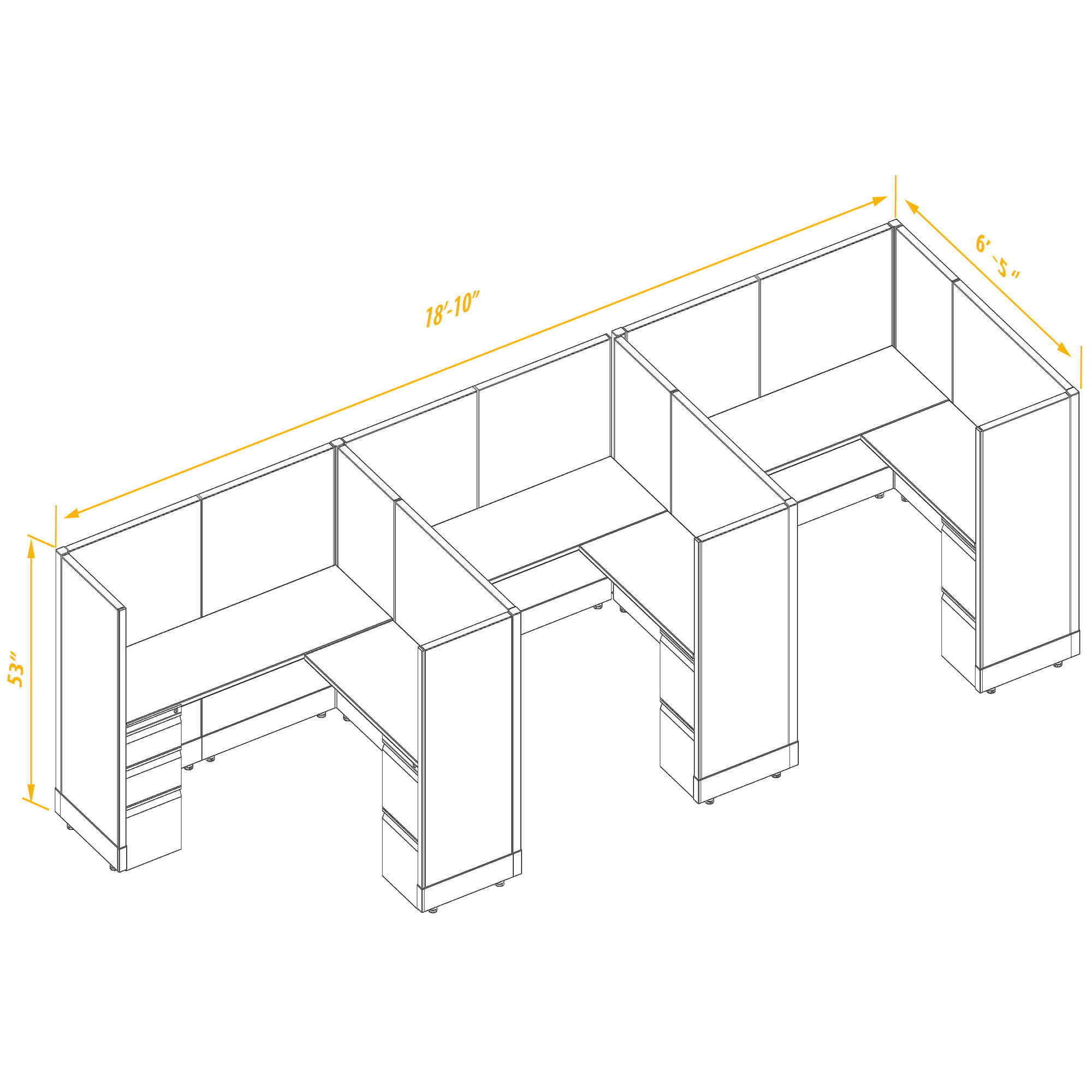 Office workstations CUB 3 53 66 PSO