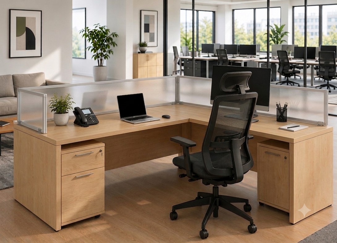 Polycarbonate trasnlucent desk divider PA18H