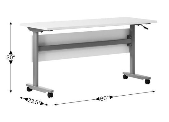 Training table with t leg 5x2 white grey 6