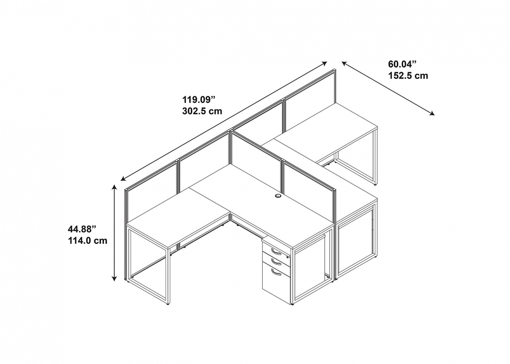 Workstation desks 3d dimensions